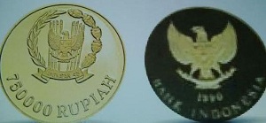 Uang logam Indonesia yang mengandung emas