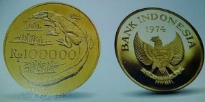Uang logam Indonesia yang mengandung emas